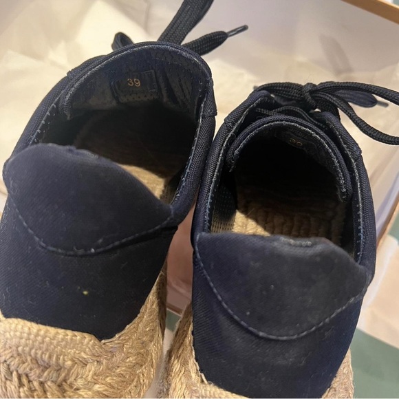 Christian Louboutin Navy Canvas Red Bottom Sneakers - Picture 4 of 8